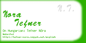 nora tefner business card